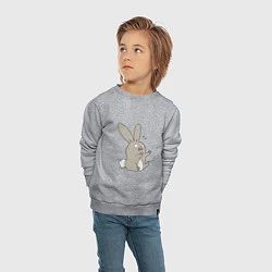 Свитшот хлопковый детский Испуганный кролик, цвет: меланж — фото 2