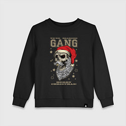 Свитшот хлопковый детский We are bearded gang - Merry Christmas!, цвет: черный