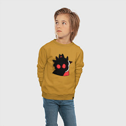 Свитшот хлопковый детский Cult of the Lamb - Овечка в испуге, цвет: горчичный — фото 2