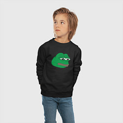 Свитшот хлопковый детский Лягушонок Пепе-Frog Pepe, цвет: черный — фото 2