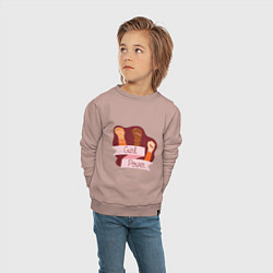Свитшот хлопковый детский Girl - Power, цвет: пыльно-розовый — фото 2