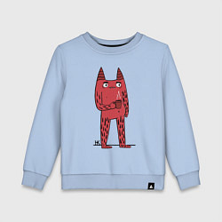 Свитшот хлопковый детский Кот босс, цвет: мягкое небо
