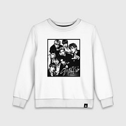 Свитшот хлопковый детский Stray Kids Halftone Art, цвет: белый
