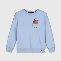 Свитшот хлопковый детский Пачита в кармашке - Человек бензопила, цвет: мягкое небо