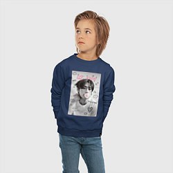 Свитшот хлопковый детский Lee Know Stray Kids, цвет: тёмно-синий — фото 2