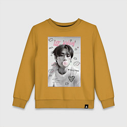 Свитшот хлопковый детский Lee Know Stray Kids, цвет: горчичный