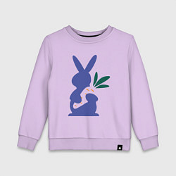 Свитшот хлопковый детский Синий кролик, цвет: лаванда