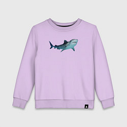 Свитшот хлопковый детский Realistic shark, цвет: лаванда
