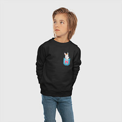 Свитшот хлопковый детский Зайка в кармане, цвет: черный — фото 2
