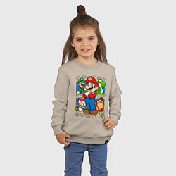 Свитшот хлопковый детский Супер Марио, цвет: миндальный — фото 2