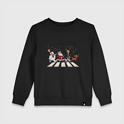 Свитшот хлопковый детский Beatles Christmas, цвет: черный