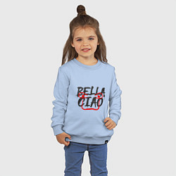 Свитшот хлопковый детский Bella ciao, цвет: мягкое небо — фото 2