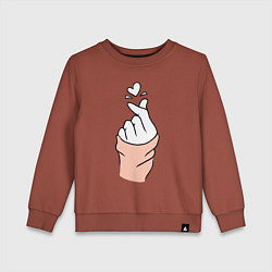Свитшот хлопковый детский Hand click, цвет: кирпичный