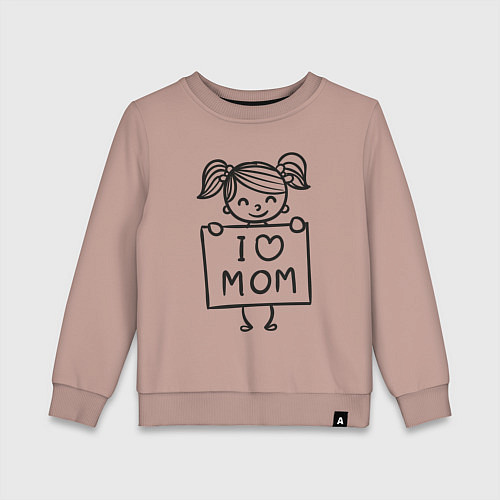 Детский свитшот Я люблю маму / Пыльно-розовый – фото 1
