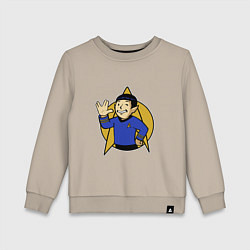 Свитшот хлопковый детский Spoke - vault boy, цвет: миндальный
