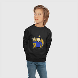Свитшот хлопковый детский Spoke - vault boy, цвет: черный — фото 2