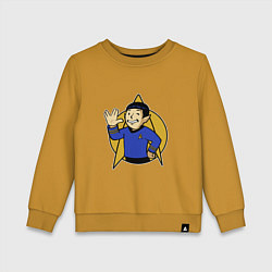 Свитшот хлопковый детский Spoke - vault boy, цвет: горчичный