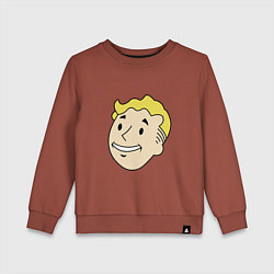 Свитшот хлопковый детский Vault boy head, цвет: кирпичный