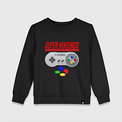 Свитшот хлопковый детский Super nintendo joystick, цвет: черный