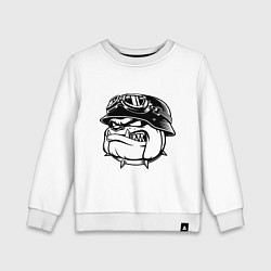 Свитшот хлопковый детский Evil bulldog head, цвет: белый