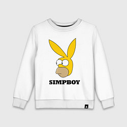 Свитшот хлопковый детский Simpboy - rabbit Homer, цвет: белый