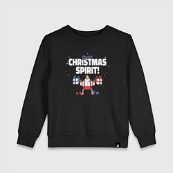 Свитшот хлопковый детский Lift that Christmas spirit, цвет: черный