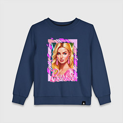 Свитшот хлопковый детский Нейросеть - аниме Барби Марго Робби, цвет: тёмно-синий