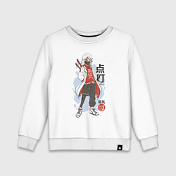 Свитшот хлопковый детский Аниме киборг самурай, цвет: белый