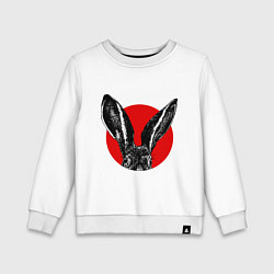 Свитшот хлопковый детский Rabbit ears, цвет: белый