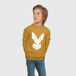 Свитшот хлопковый детский White rabbit head, цвет: горчичный — фото 2