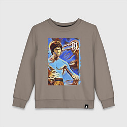 Свитшот хлопковый детский Брюс Ли - celebrity - джиткундо, цвет: утренний латте