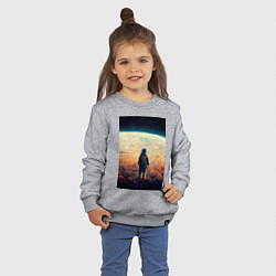 Свитшот хлопковый детский I want to be an astronaut, цвет: меланж — фото 2