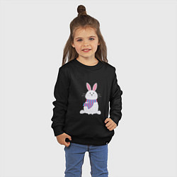 Свитшот хлопковый детский Серый кролик, цвет: черный — фото 2