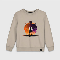Свитшот хлопковый детский Арт Геншин Импакт, цвет: миндальный