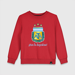 Свитшот хлопковый детский Эмблема федерации футбола Аргентины, цвет: красный