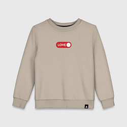 Свитшот хлопковый детский Love on, цвет: миндальный
