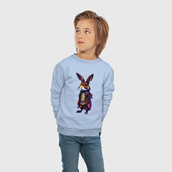 Свитшот хлопковый детский Кролик в шубе, цвет: мягкое небо — фото 2