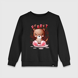 Свитшот хлопковый детский Медвежонок с румянцем, цвет: черный