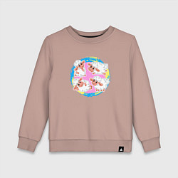 Детский свитшот Милые мультяшные овечки на лугу