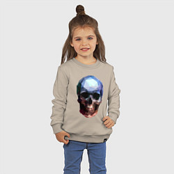 Свитшот хлопковый детский Череп-симуляция, цвет: миндальный — фото 2