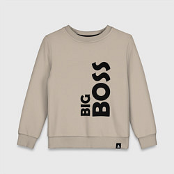 Свитшот хлопковый детский BIG BOSS - темная, цвет: миндальный
