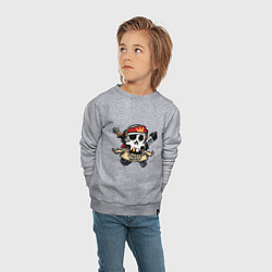 Свитшот хлопковый детский Пиратские воины, цвет: меланж — фото 2