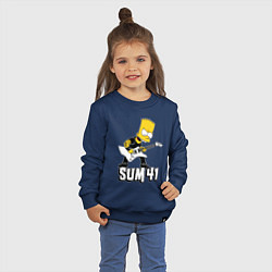 Свитшот хлопковый детский Sum41 Барт Симпсон рокер, цвет: тёмно-синий — фото 2