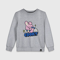 Свитшот хлопковый детский Cooky BT21 Jungkook, цвет: меланж