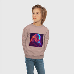 Свитшот хлопковый детский Неоновый Ведьмак, цвет: пыльно-розовый — фото 2