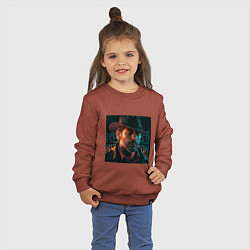 Свитшот хлопковый детский Red Dead redemption, dark Arthur, цвет: кирпичный — фото 2