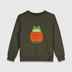 Свитшот хлопковый детский Totoro Kyle, цвет: хаки