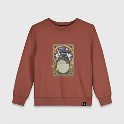 Свитшот хлопковый детский Totoro card, цвет: кирпичный