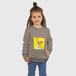 Свитшот хлопковый детский Homer doh it, цвет: утренний латте — фото 2