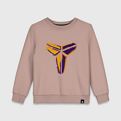 Свитшот хлопковый детский Kobe logo, цвет: пыльно-розовый